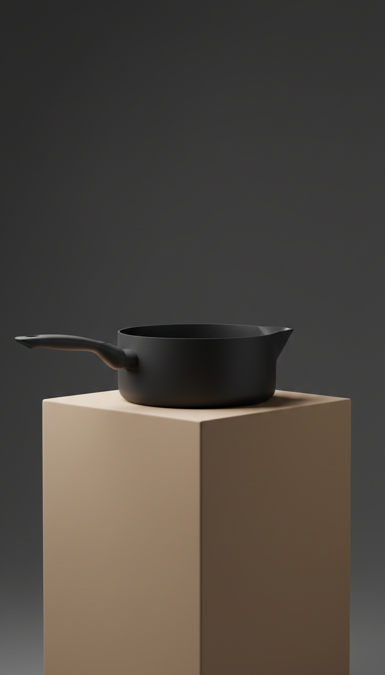 Matte Black Saucepan With Pouring Spout