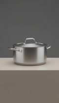 Brushed Steel Stock Pot With Lid