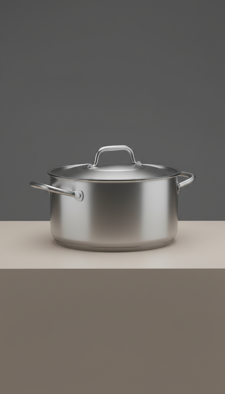 Brushed Steel Stock Pot With Lid